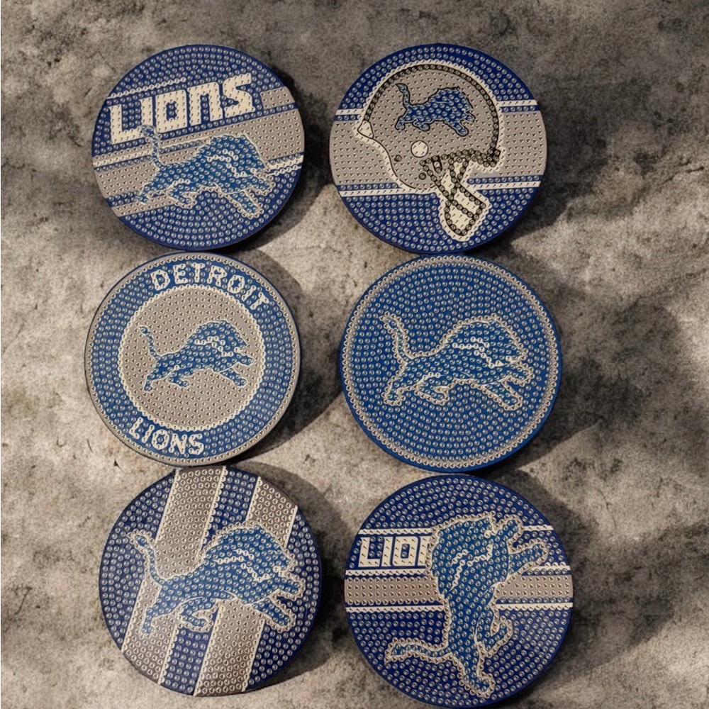 Detroit Lions Cork Coasters Set